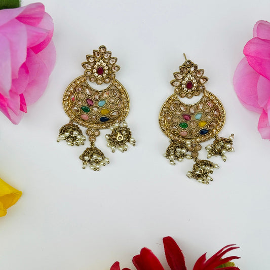 Polki Earring Mehndi ph37