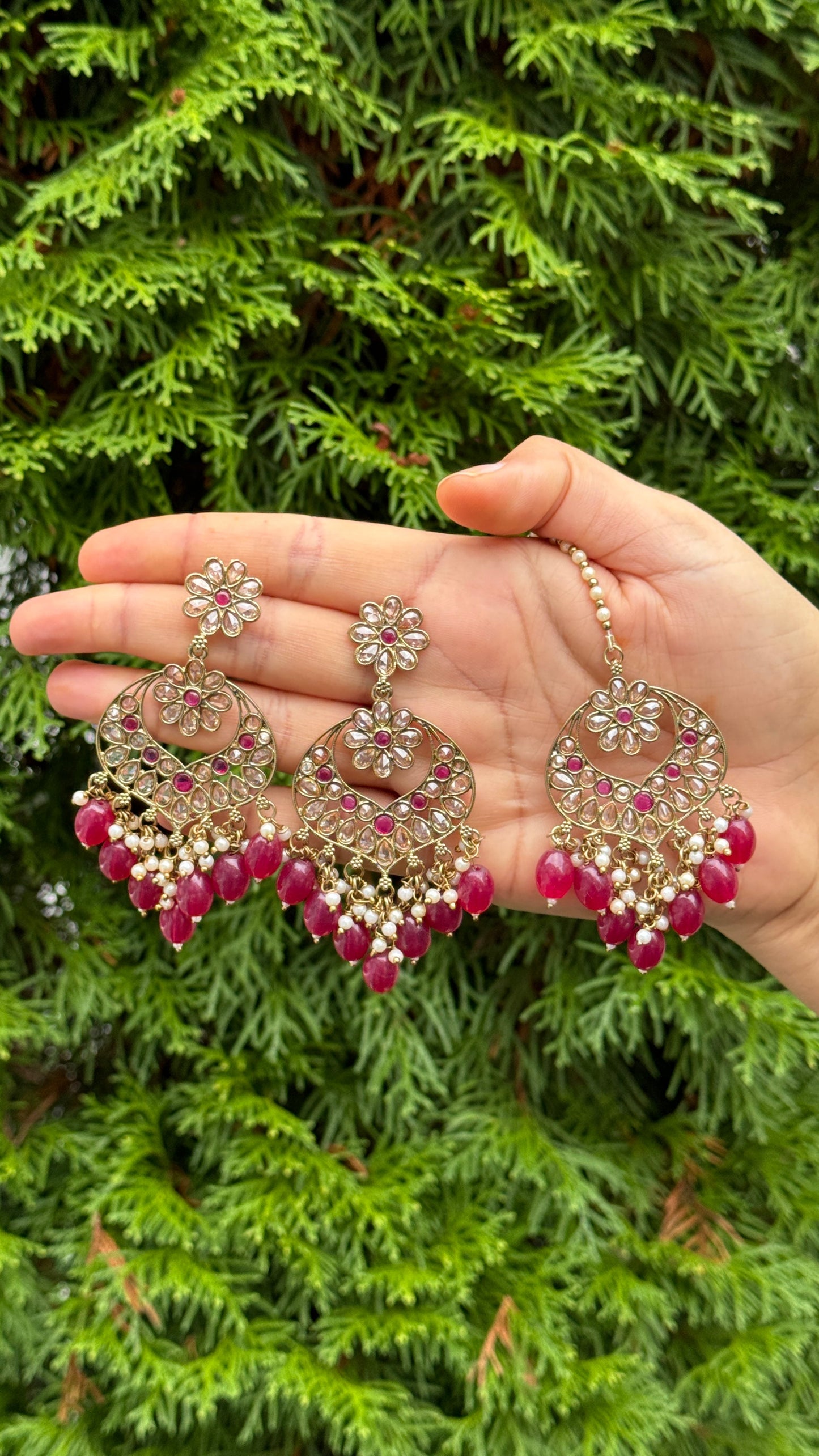 Polki Mehandi Earring & Tica ph58