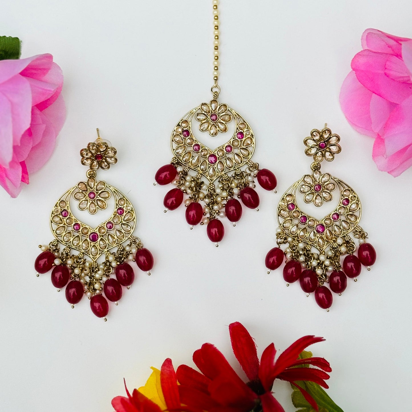 Polki Mehandi Earring & Tica ph58