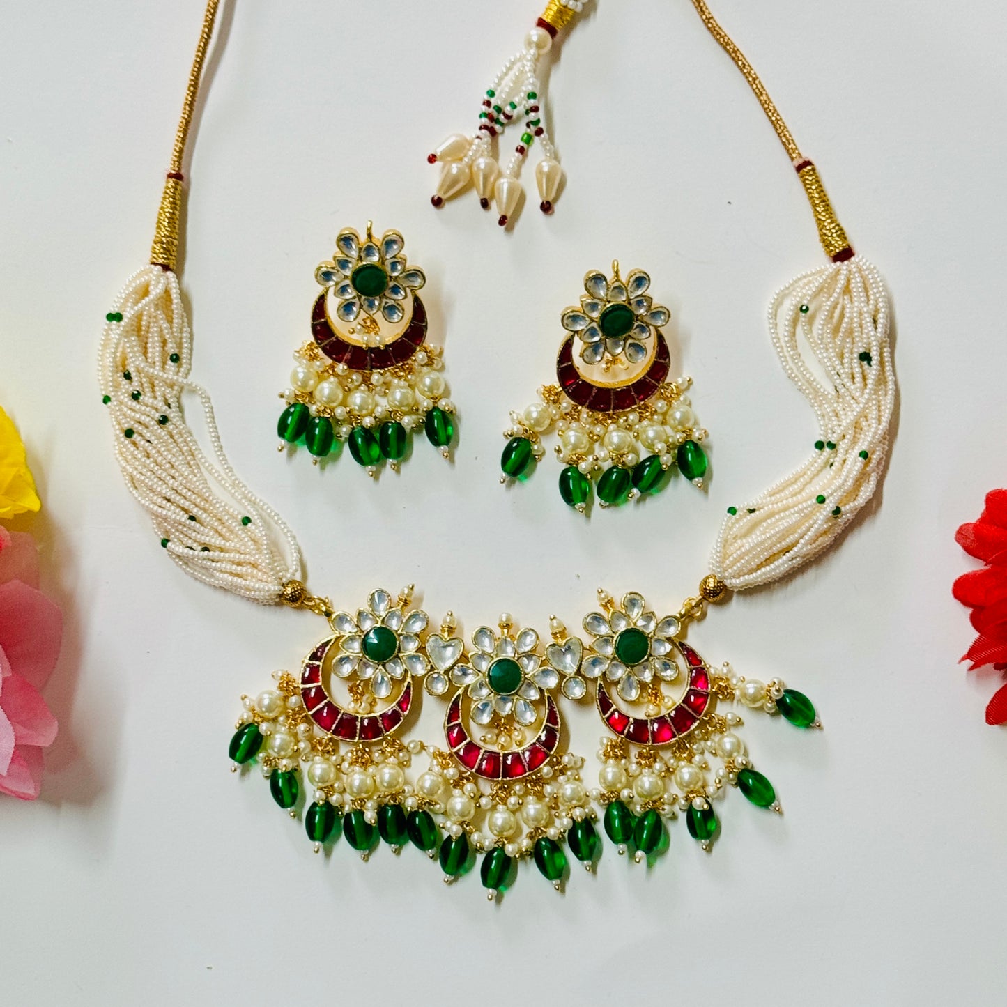 Pachi Kundan Necklace and Earrings ph65