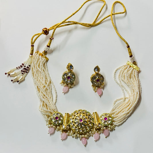 Kundan Golden Choker Necklace ph74