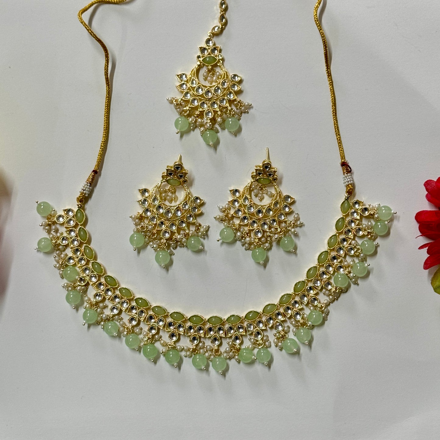 Kundan Necklace with Earrings and Tikka ph78