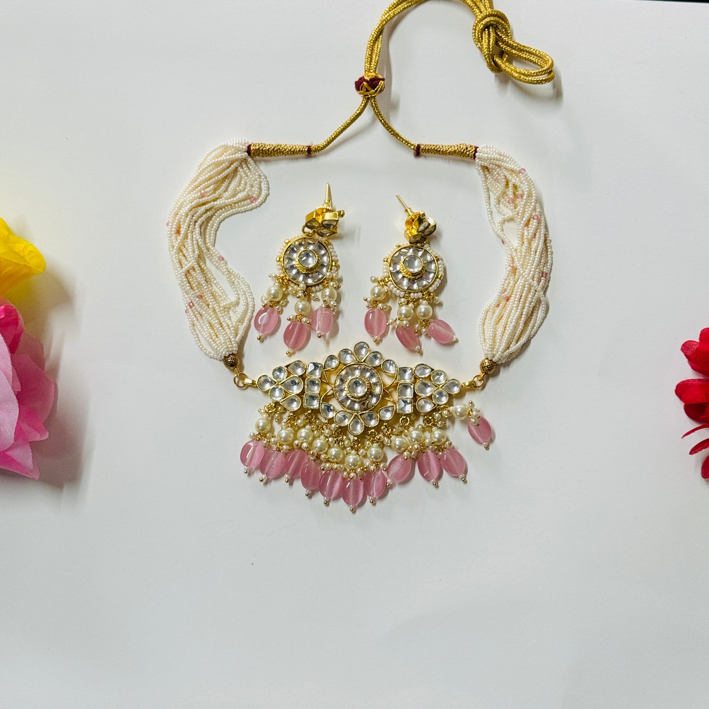 Pachi Kundan Necklace with Earrings ph69