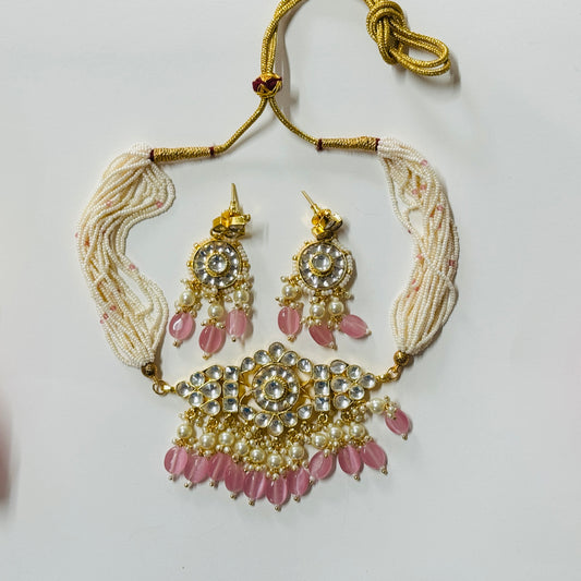 Pachi Kundan Necklace with Earrings ph69