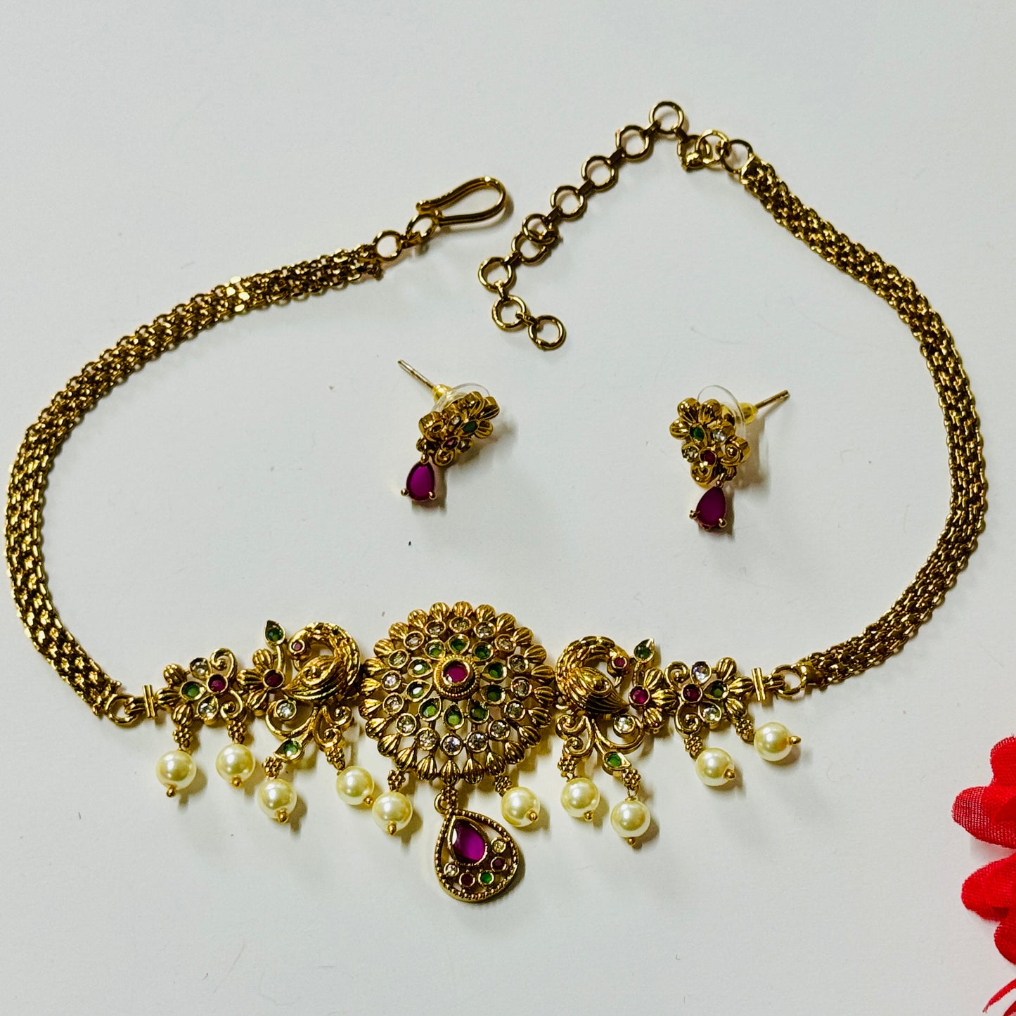 Antique Necklace And Earrings ph61