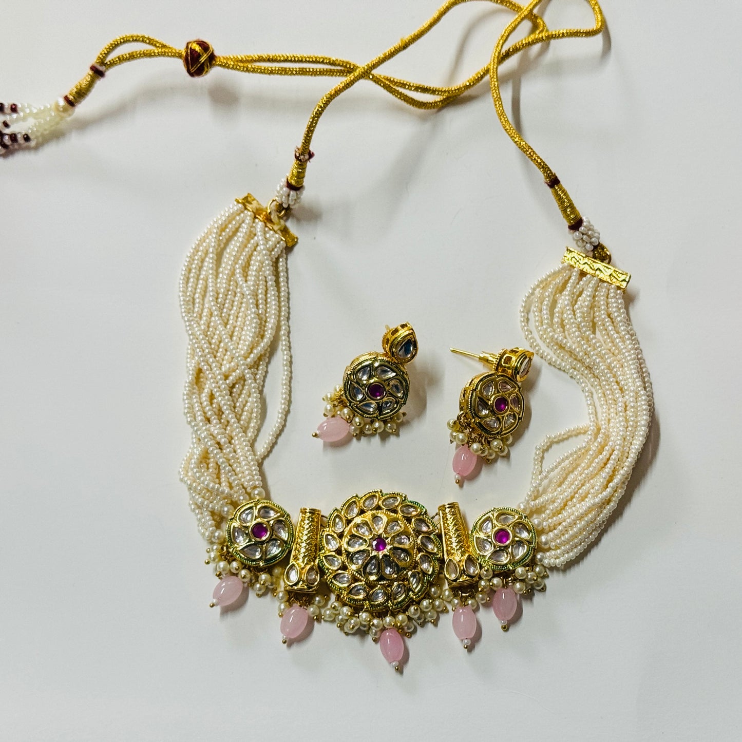 Kundan Golden Choker Necklace ph74