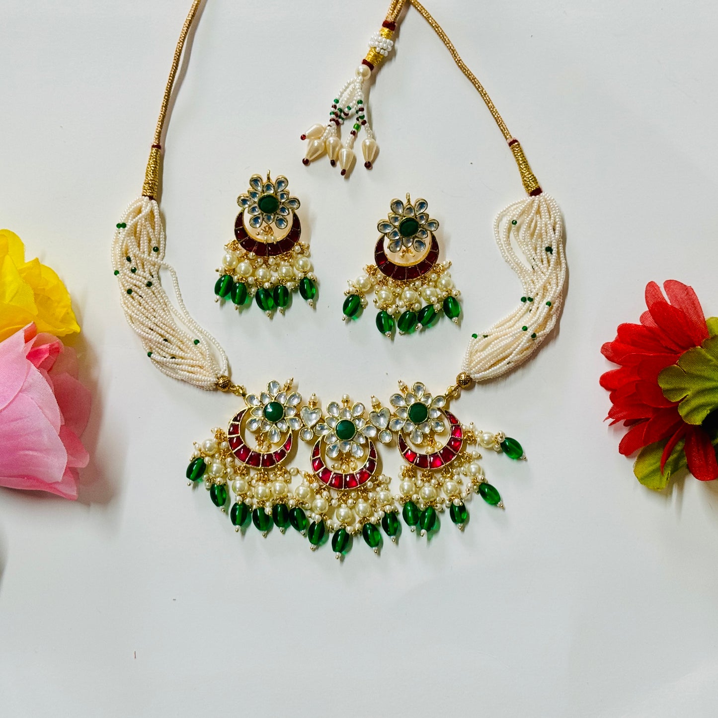 Pachi Kundan Necklace and Earrings ph65