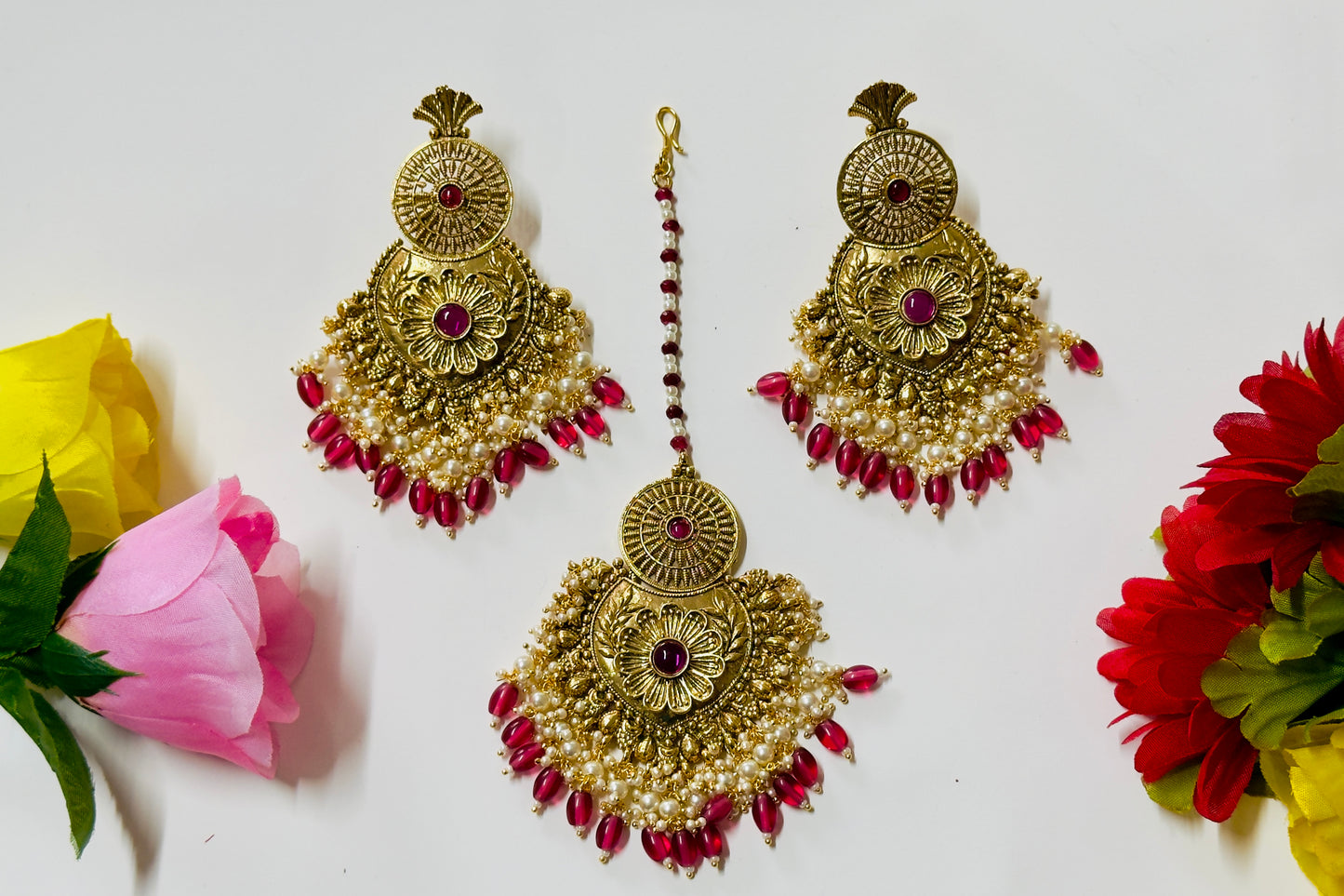 Antique gold plated Earnings and Tikka ph47