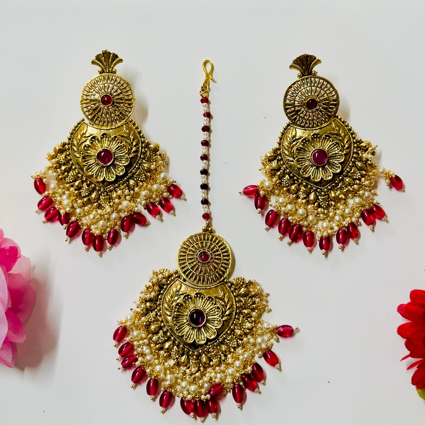 Antique gold plated Earnings and Tikka ph47